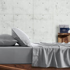 Σετ Σεντόνια με Λάστιχο Cannon Stonewashed Light Gray